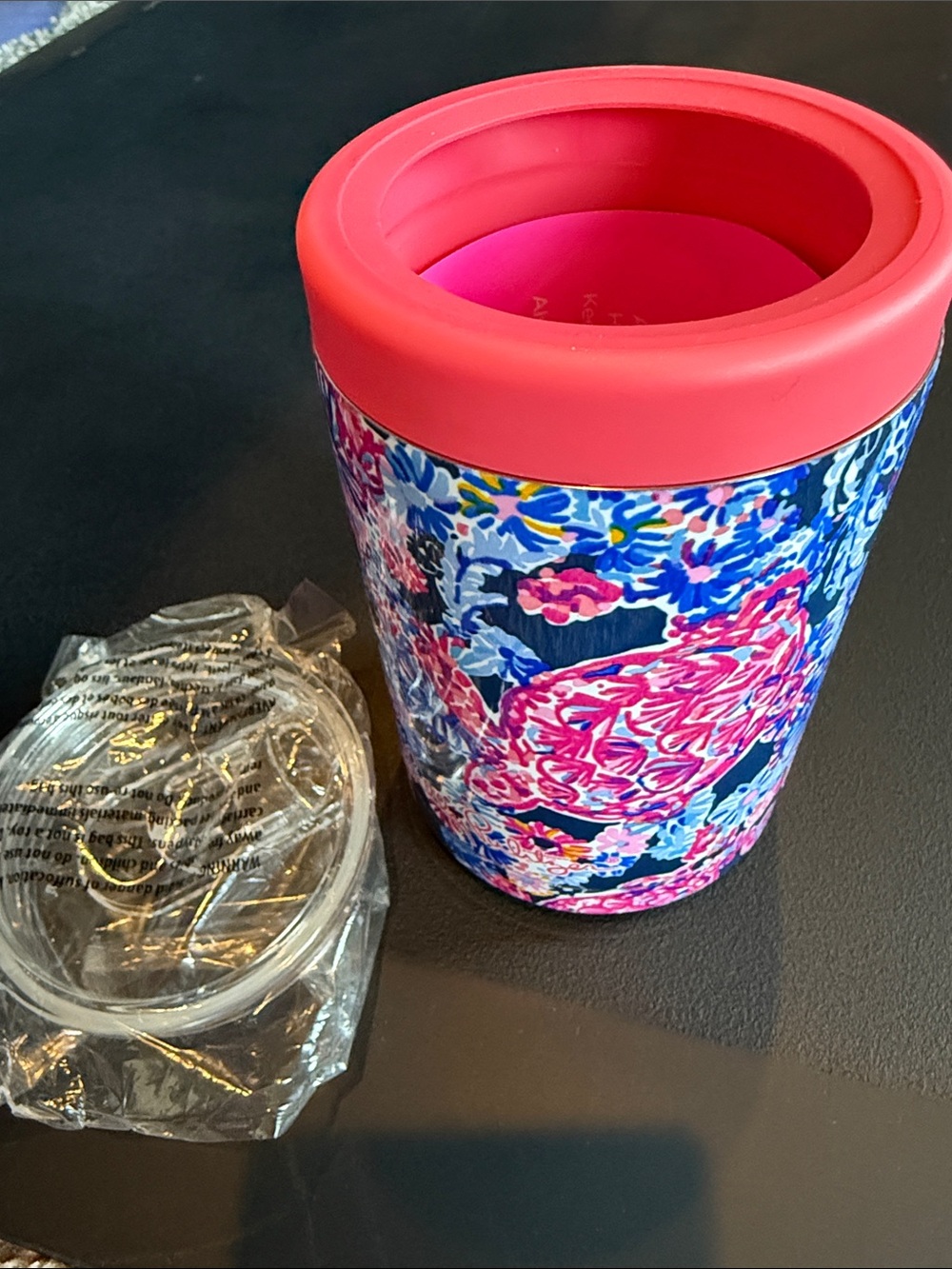 Lilly Pulitzer Insulated Tumbler with Pink Lid